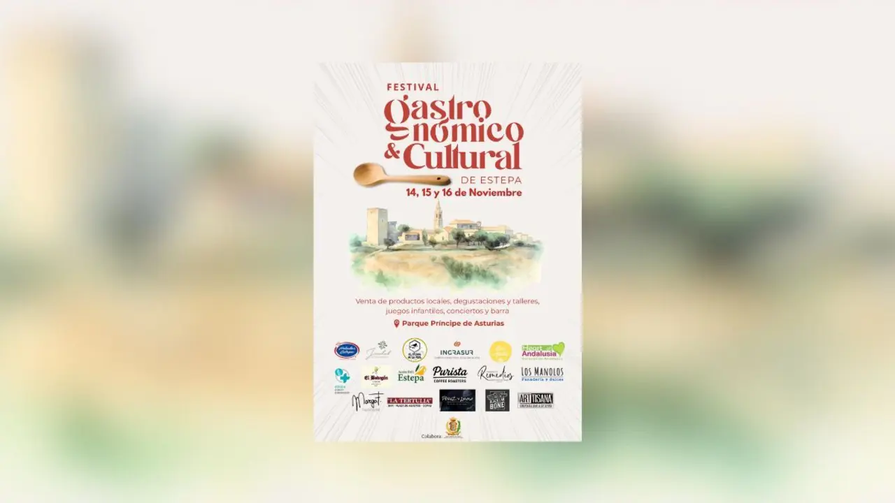 Cartel Festival Gastron&oacute;mico Cultural en Estepa.