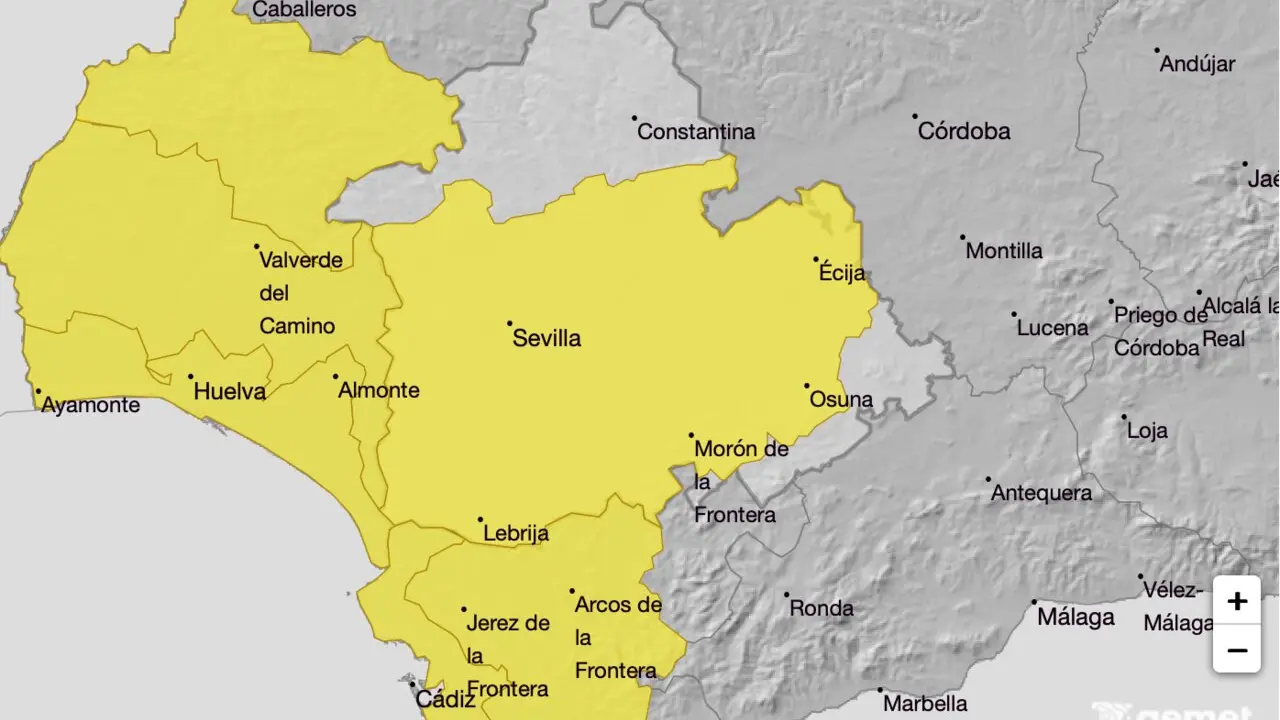 Aviso amarillo en la Campi&ntilde;a sevillana ma&ntilde;ana martes 13 de enero // AEMET