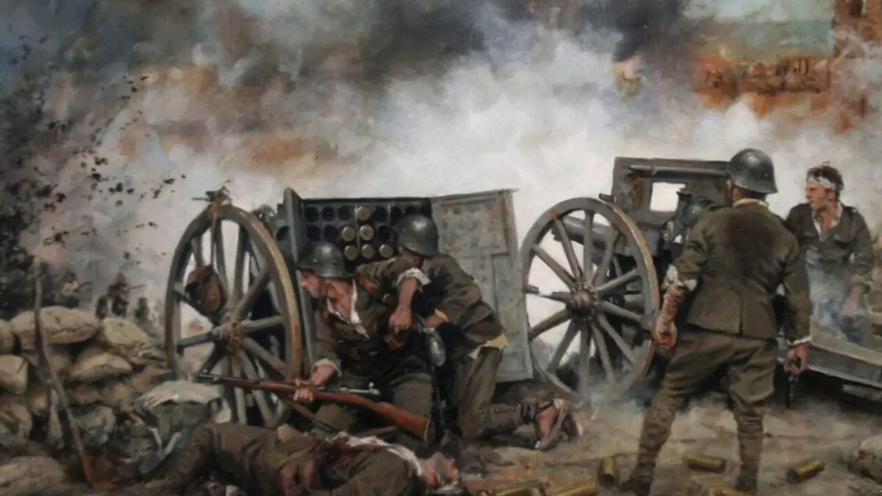 Cuadro sobre la Guerra Civil de Augusto Ferrer-Dalmau.