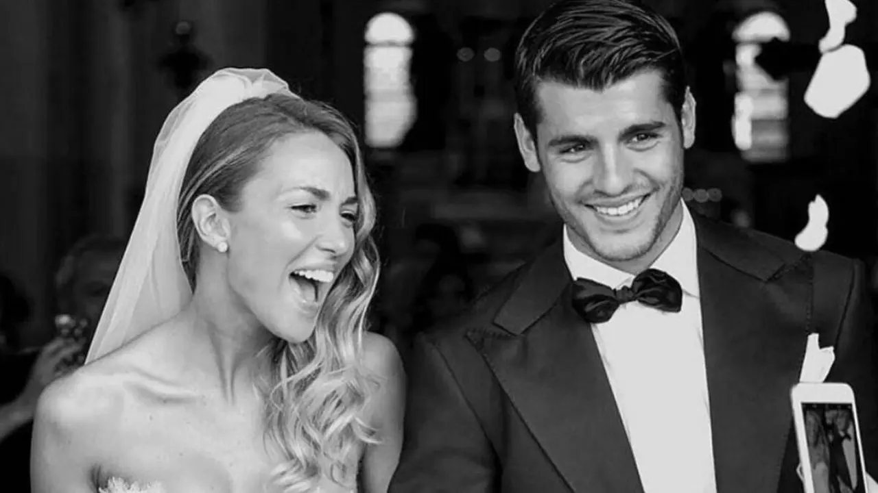 Morata y Alice Campello en su boda. Imagen de sus redes sociales.