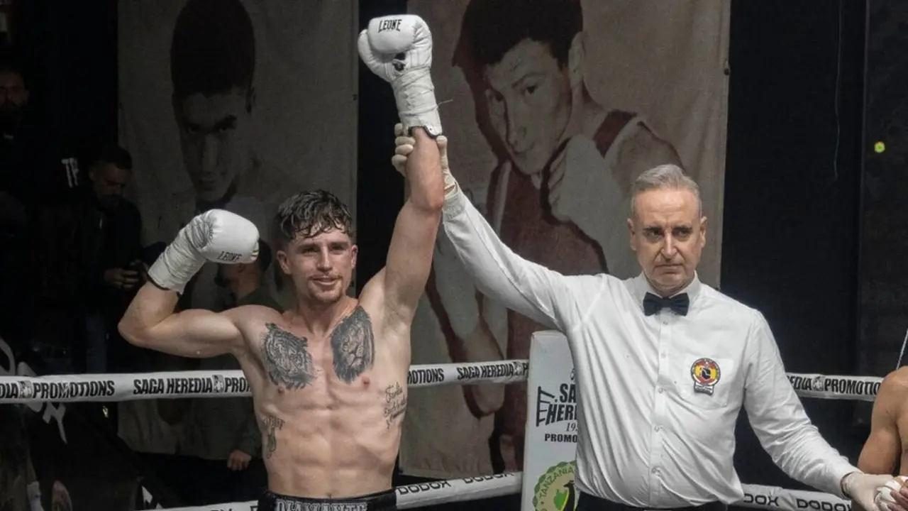 Jos&eacute; &ldquo;El Diamante&rdquo; Gamito, en su octava victoria como boxeador profesional. Imagen Quino Castro.