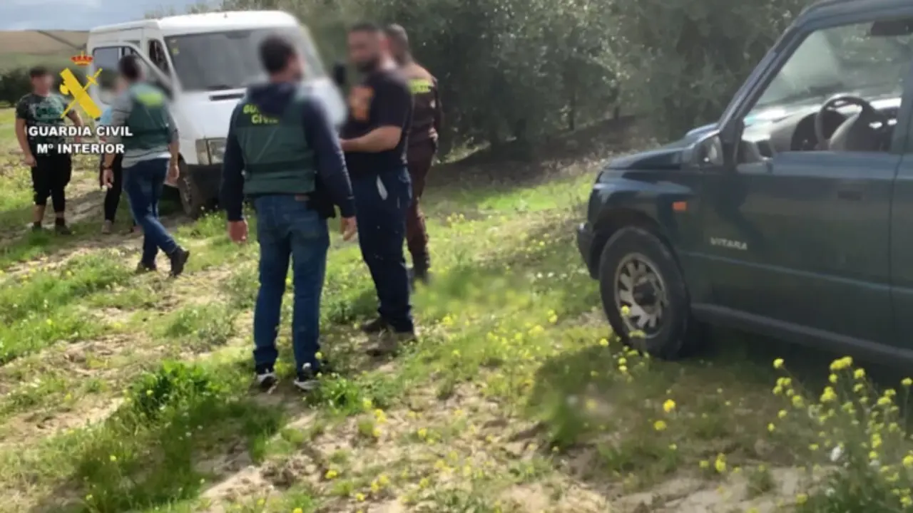 Guardia Civil en la operaci&oacute;n de Salteras.