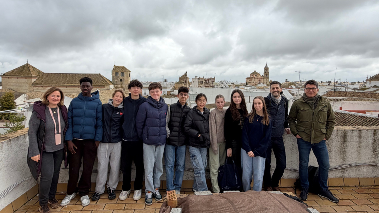 Recepci&oacute;n en Arahal a estudiantes franceses del programa Erasmus.