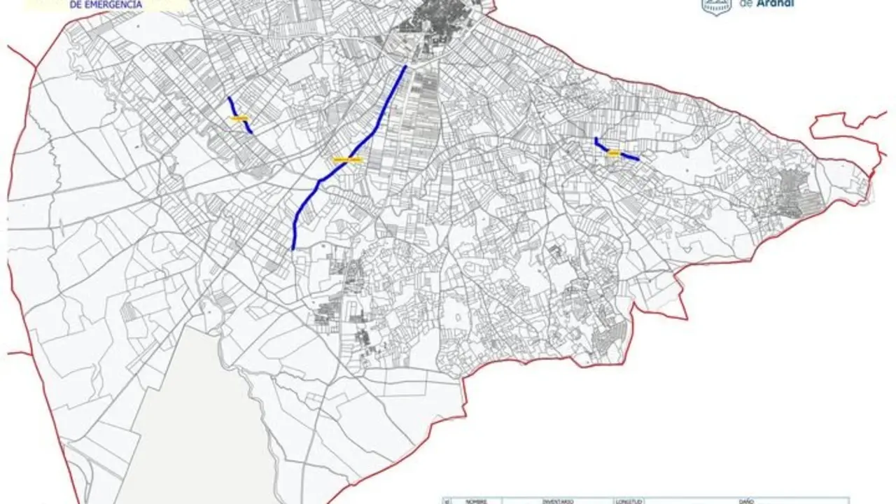 Planos de los caminos rurales afectados en Arahal