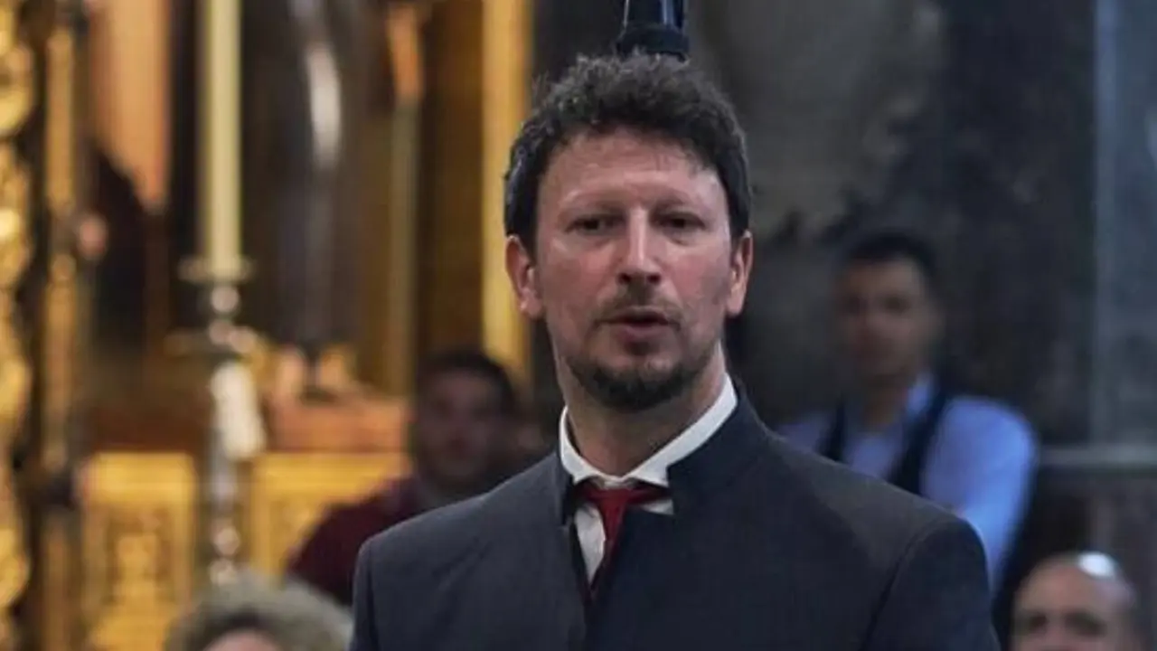Manuel Alejandro Gonz&aacute;lez Cruz, "Quini", durante su etapa como director musical de la Filarm&oacute;nica Santa Mar&iacute;a de las Nieves de Olivares.