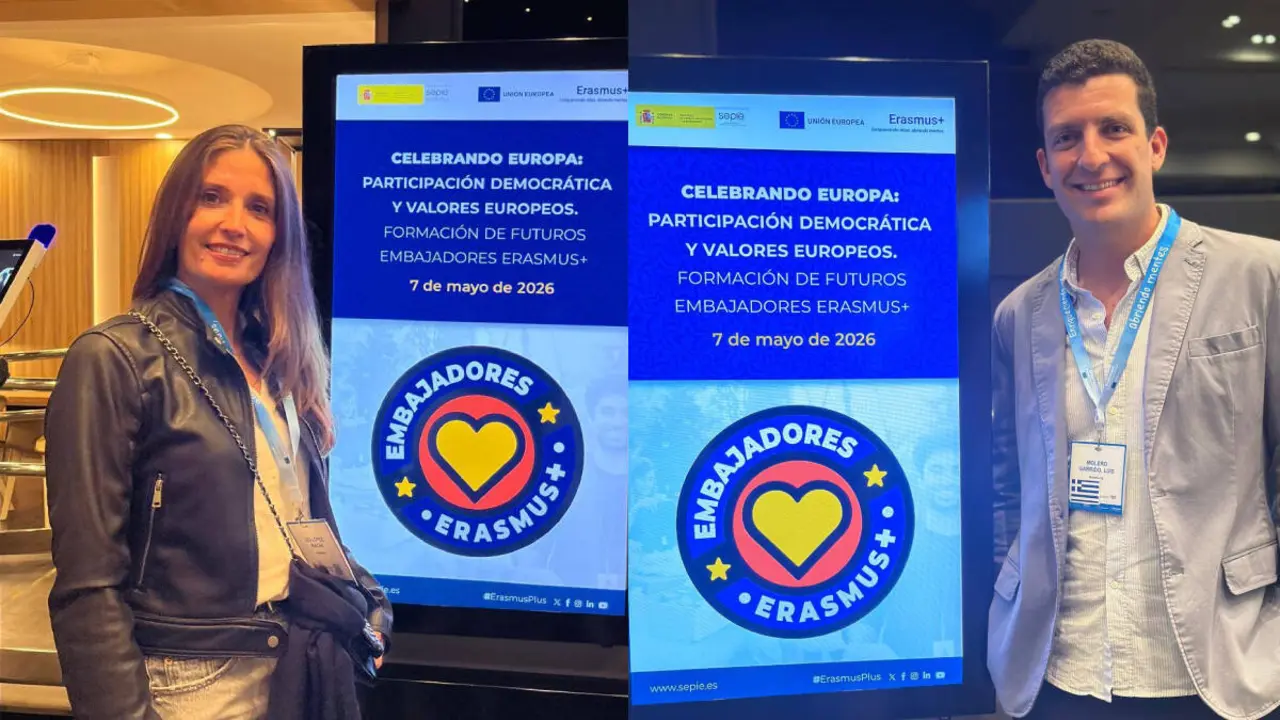 Los docentes arahalenses Irache Les L&oacute;pez y Luis Molero han sido seleccionados como Embajadores Erasmus+ entre m&aacute;s de 900 candidatos de toda Espa&ntilde;a.