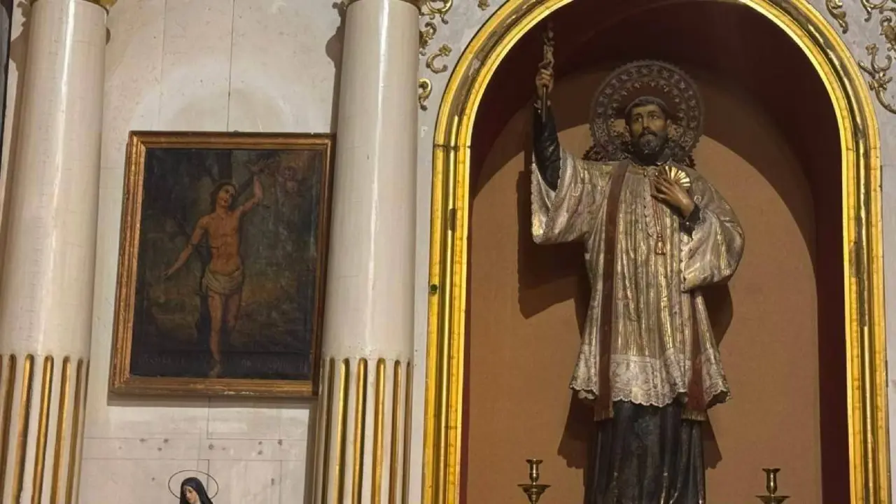 El cuadro de San Sebasti&aacute;n en la iglesia Nuestra Se&ntilde;ora de la Victoria. Foto: C.G.