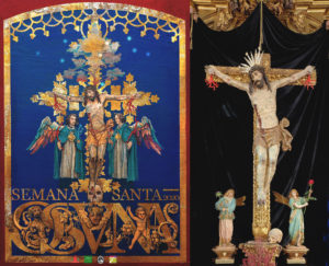 El Santísimo Cristo de la Vera Cruz muestra en su triduo una imagen insólita, recreando el cartel de la Semana Santa de Osuna 2020