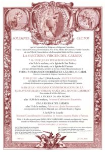 Cultos en honor a la Virgen del Carmen en los cantillos de Osuna