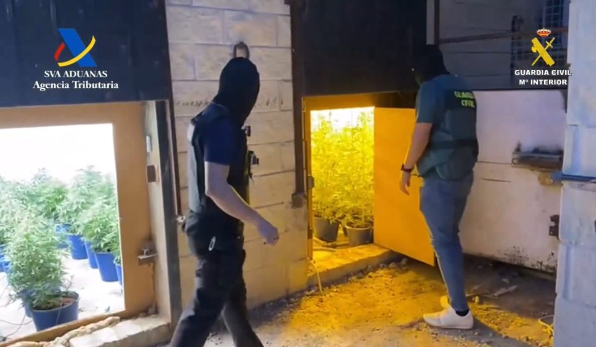 Agentes de la Guardia Civil y del Servicio de Vigilancia Aduanera durante una de las intervenciones en Osuna, donde se desmantelaron cuatro cultivos indoor de marihuana.