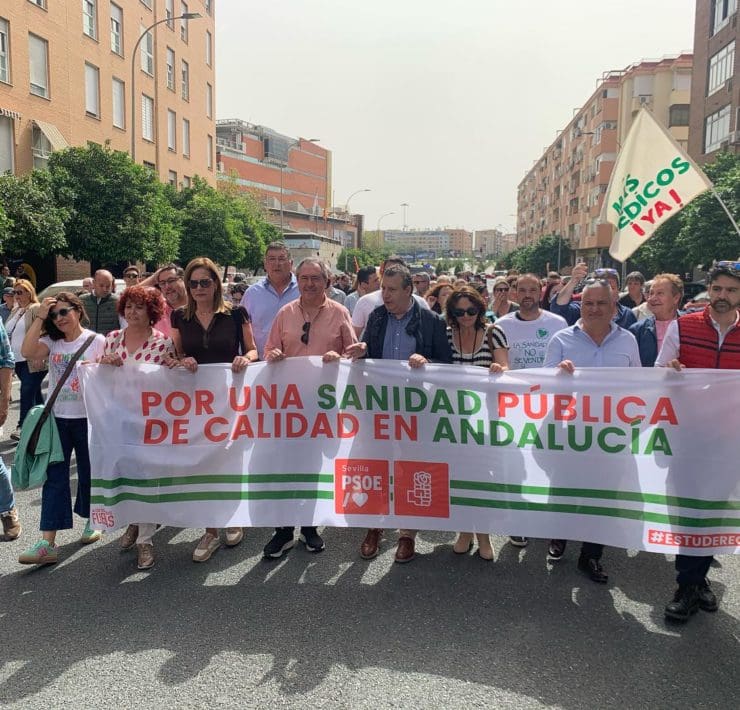 Grupo Socialista Diputación de Sevilla en la manifestación por la sanidad pública.