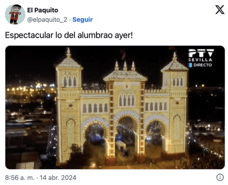 Tuit viral feria de abril Sevilla