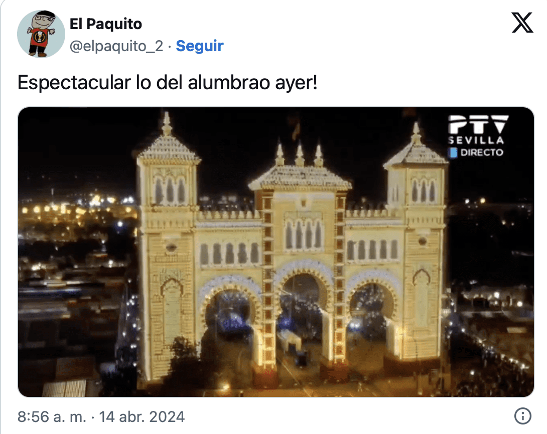 Tuit viral feria de abril Sevilla