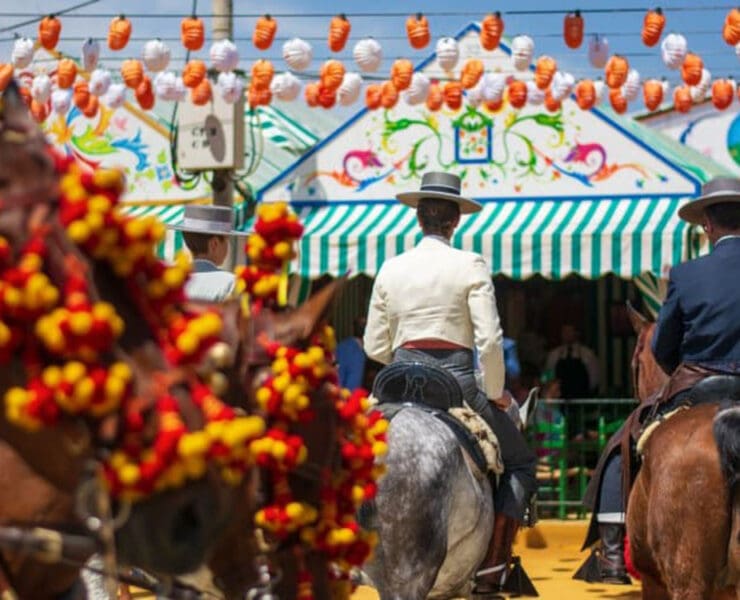 Horses,And,Riders,At,The,Spanish,Fiesta